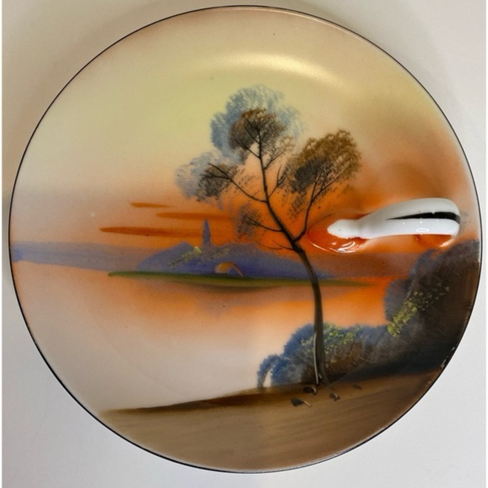 EUC Antique Noritake Tree in the Meadow Circa 1911 Small Plate with Handle